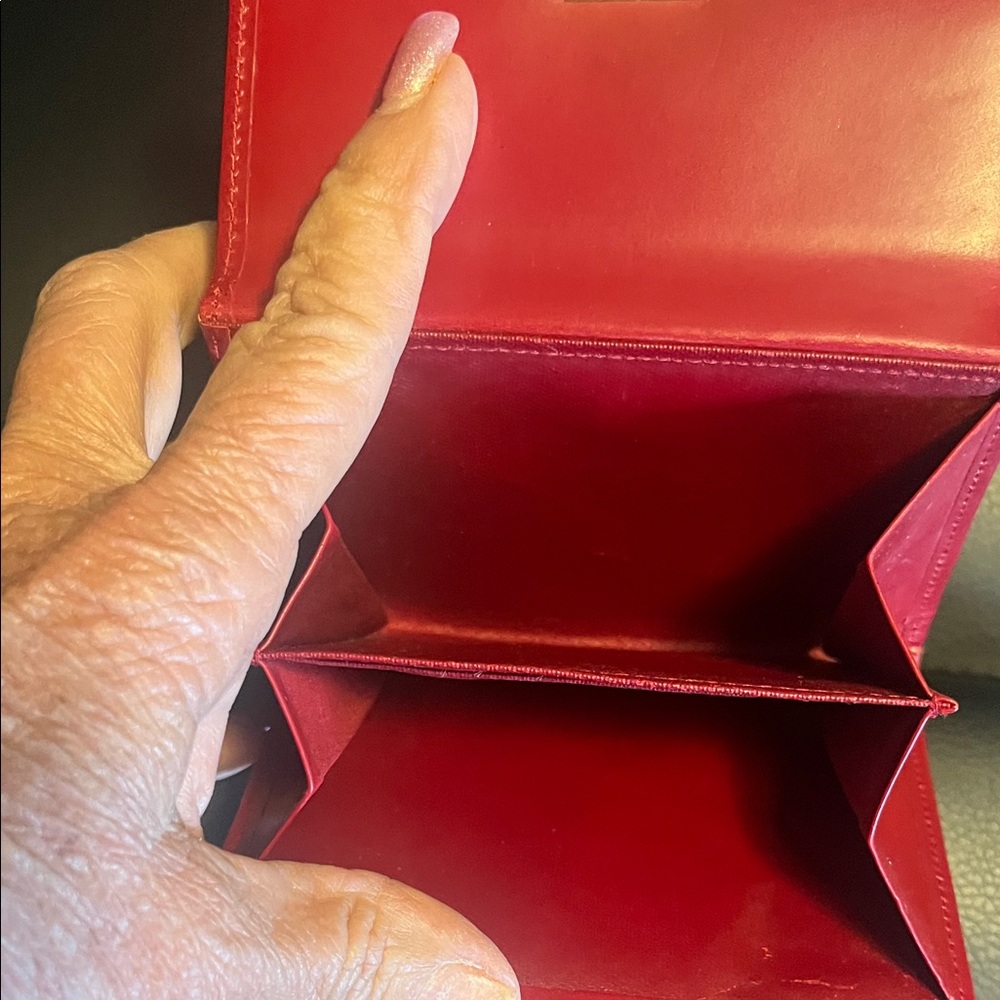 Givenchy Red Leather Envelope Clutch with Gold Emblem - Picture 2 of 12